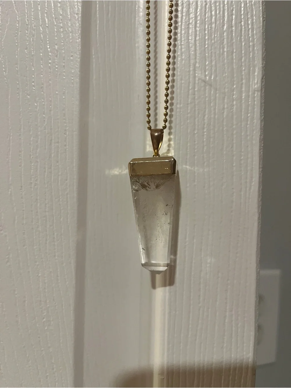 Gold Crystal Pendant Necklace - Clear